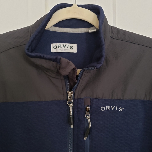 Orvis Full Zip Jacket Men MEDIUM Pockets Fleece Lined Outdoor Chores Barn Hike - Picture 2 of 9